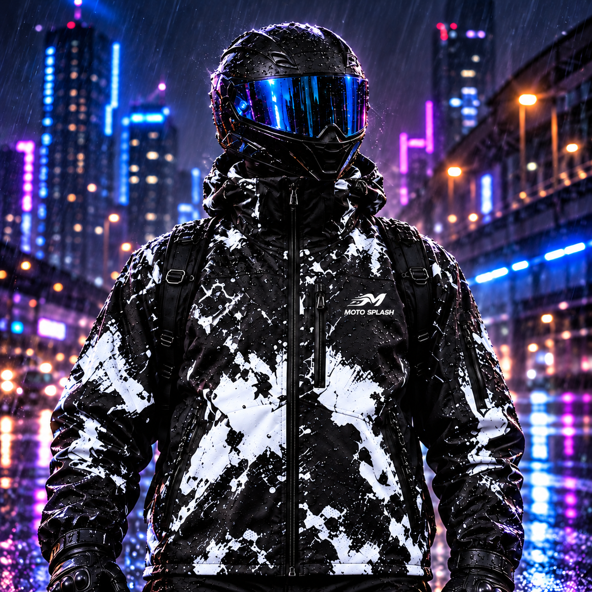Veste Moto Splash Blanc glacier – homme