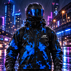 Veste Moto Splash Bleu électrique – homme sous la pluie