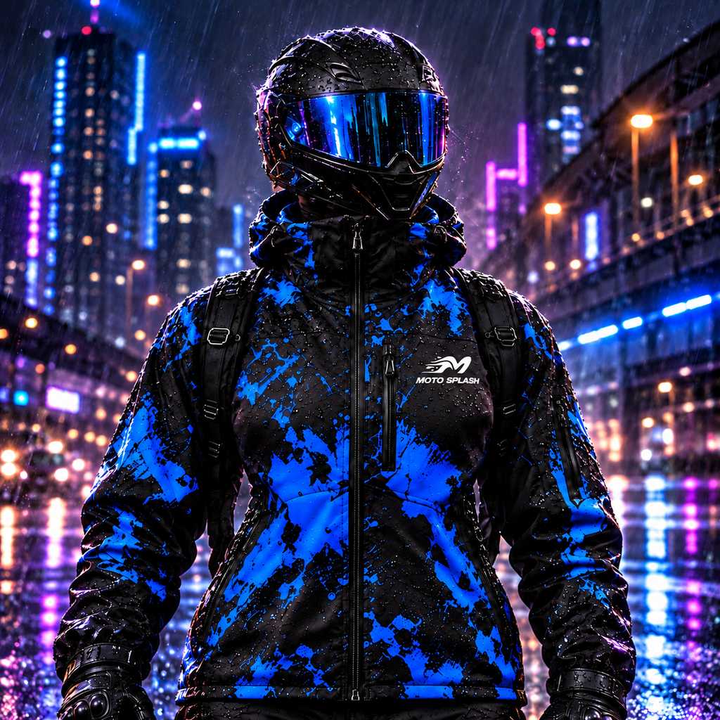 Veste Moto Splash Bleu électrique – femme