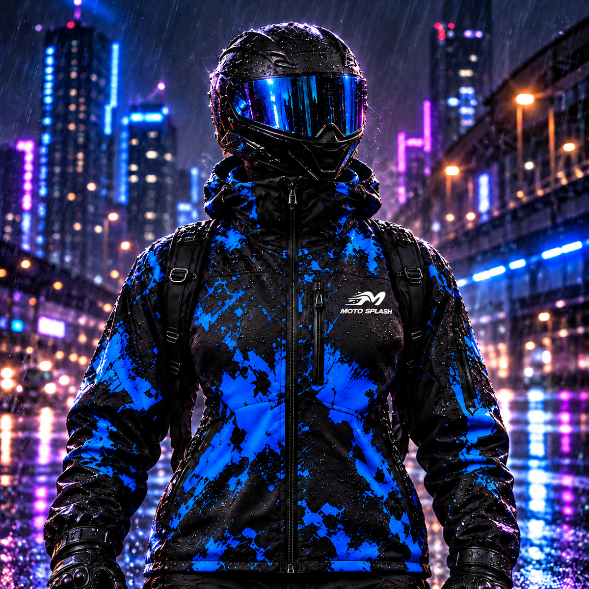 Veste Moto Splash Bleu électrique – femme