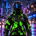 Veste Moto Splash Vert acide – femme